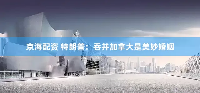 京海配资 特朗普：吞并加拿大是美妙婚姻