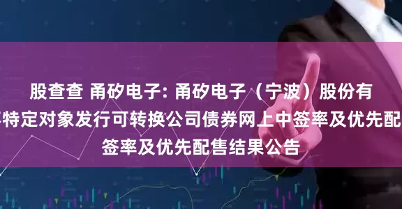股查查 甬矽电子: 甬矽电子(宁波)股份有限公司向不特定对象发行可转换公司债券网上中签率及优先配售结果公告